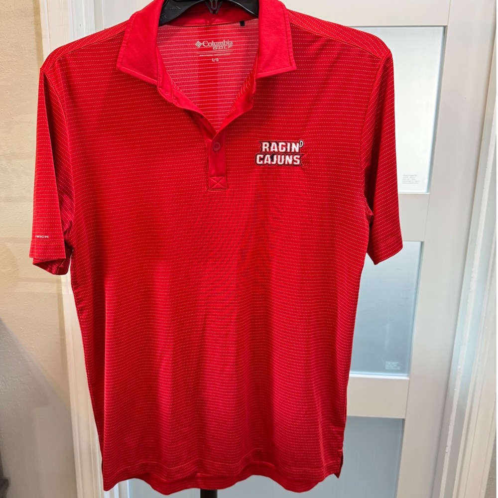 Columbia Golf Ragin Cajuns Omni-Wick Sunday Polo Red Men's Sz L